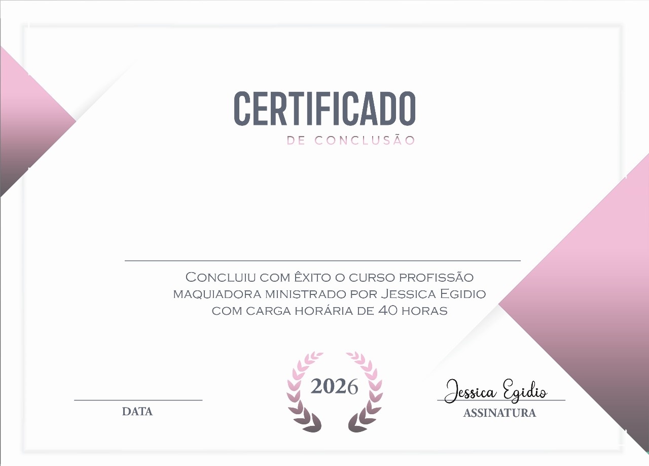 Certificado do curso Profissão Maquiadora