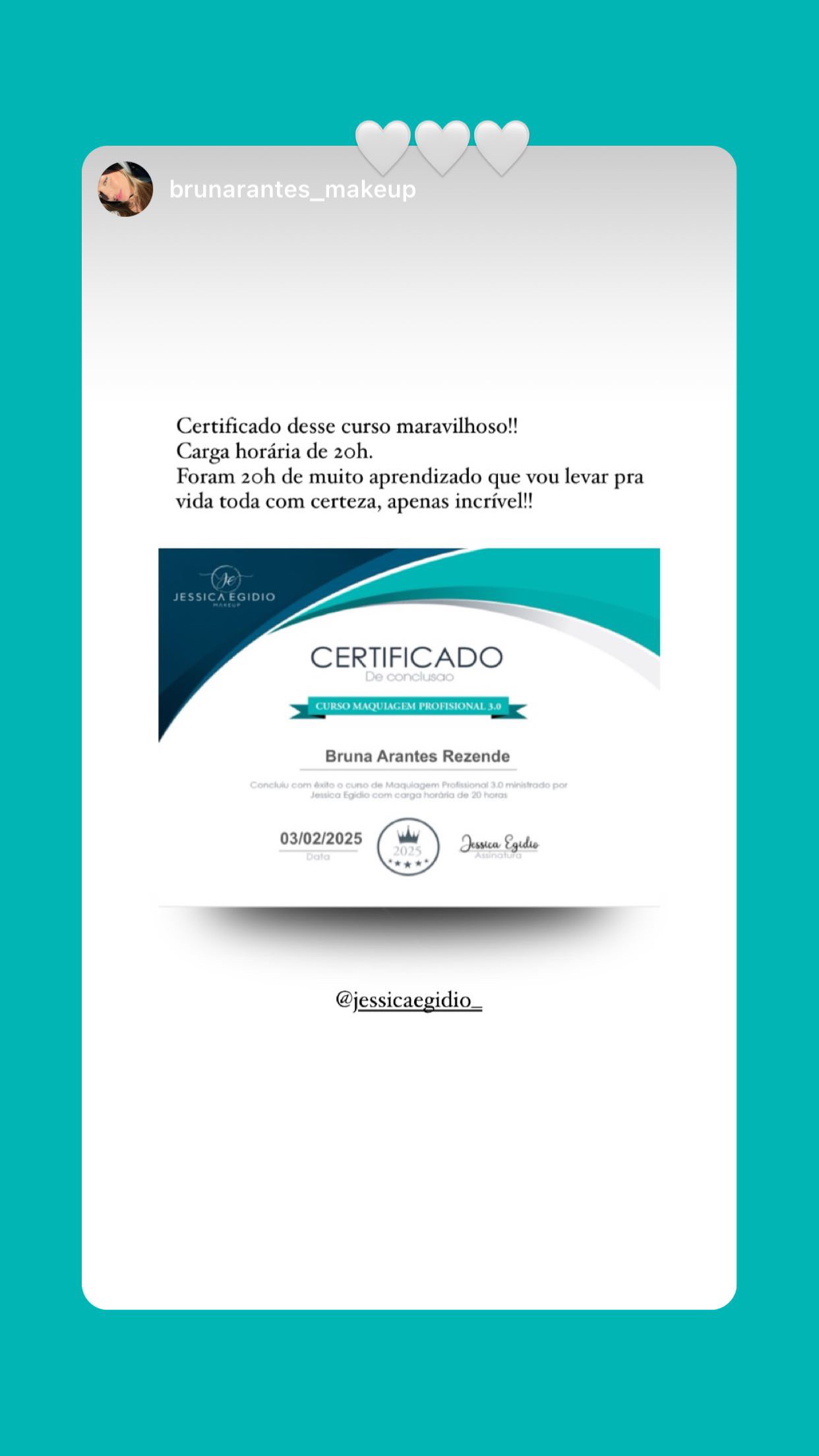 Depoimento de aluna no Instagram 06